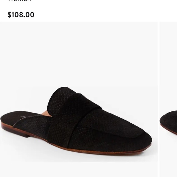 FREE PEOPLE Black At Ease Mule Size 40 Snakeskin Print Suede Size 40 US 10 Black - Picture 3 of 16